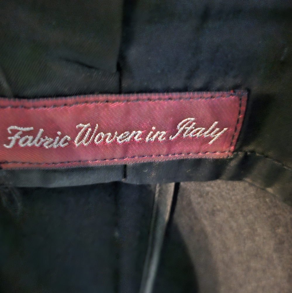 Vintage men's coat size 42-44 black coat Hart Shaffner Marx coat made in Italy - Picture 2 of 6